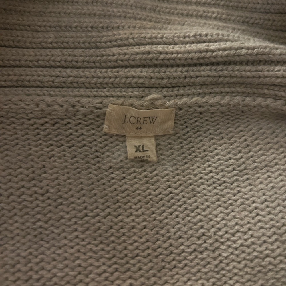 J. Crew Factory Women's Lt. Gray Shawl Collar Chunky Long Cardigan Sweater..XL - Picture 7 of 10